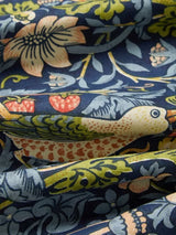 Morris & Co. Strawberry Lined Pencil Pleat Curtains W228 x D182cm - Indigo