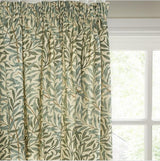 Morris & Co. Willow Bough Pair Lined Pencil Pleat Curtains Green W167xD137cm