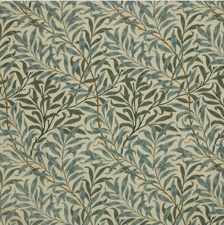 Morris & Co. Willow Bough Pair Lined Pencil Pleat Curtains Green W167xD137cm