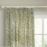 Morris & Co. Willow Bough Pair Lined Pencil Pleat Curtains Green W167xD137cm