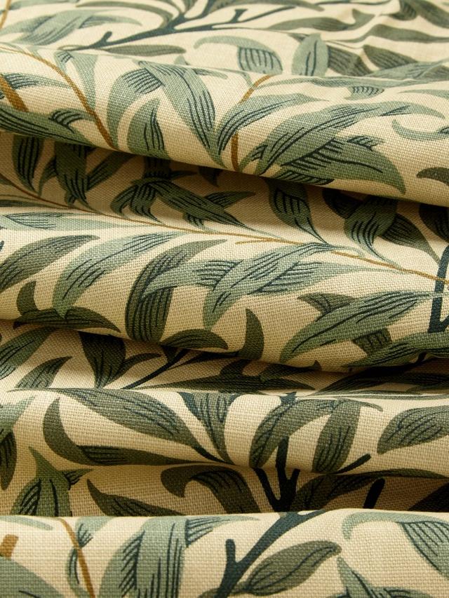 Morris & Co. Willow Bough Pair Lined Pencil Pleat Curtains Green W167xD137cm