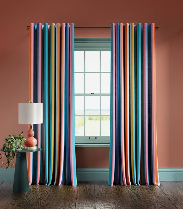 Harlequin x Sophie Robinson Sherbet Stripe Lined Multiway Curtains 167x137cm