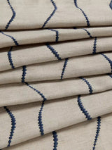John Lewis Picot Stripe Pair Lined Eyelet Curtains W228 x Drop 228cm - Navy - Kazoop 