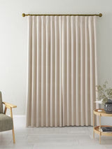 John Lewis Herringbone Lined Pencil Pleat Curtains 228 x 228cm - Marshmallow
