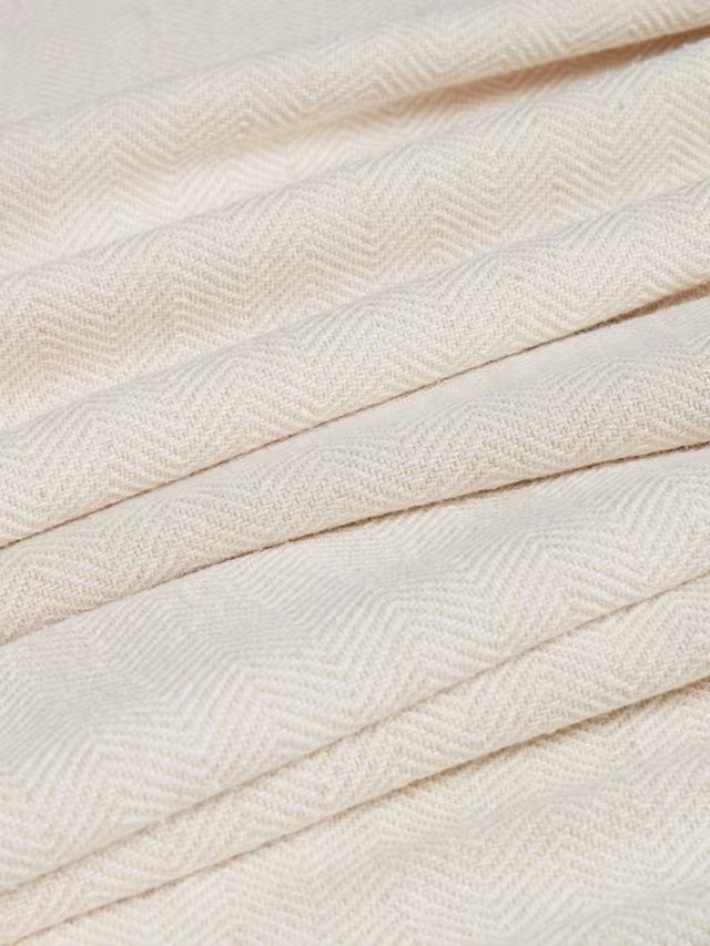 John Lewis Herringbone Lined Pencil Pleat Curtains 228 x 228cm - Marshmallow