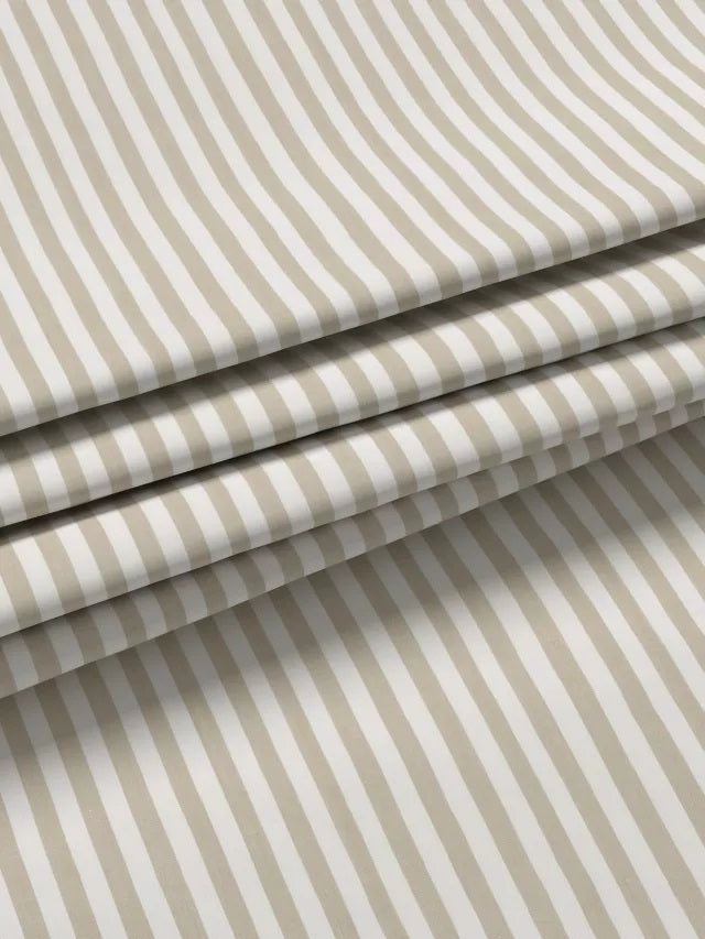 John Lewis Conwy Stripe Weave Lined Hidden Tab Top Curtains 167x182cm Putty - Kazoop 