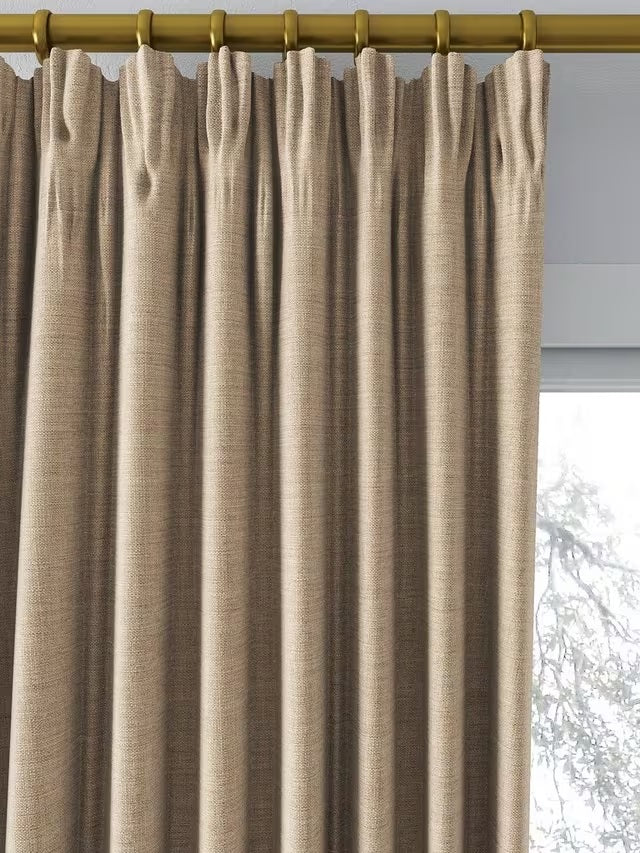 John Lewis Textured Blackout Pencil Pleat Curtains W228 x D137cm - Natural