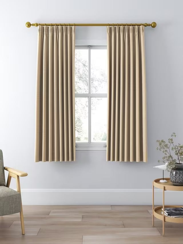 John Lewis Textured Blackout Pencil Pleat Curtains W228 x D137cm - Natural