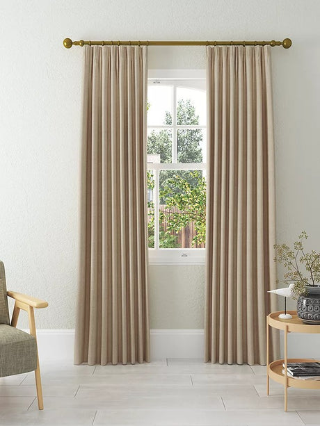 John Lewis Textured Weave Pair Blackout Curtains W228 x Drop 274cm - Natural - Kazoop 