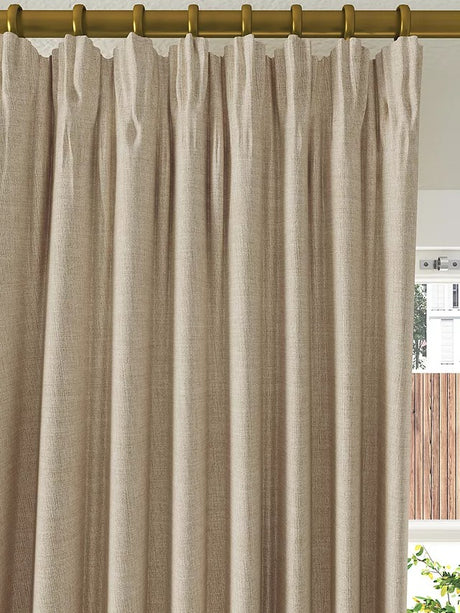 John Lewis Textured Weave Pair Blackout Curtains W228 x Drop 274cm - Natural - Kazoop 
