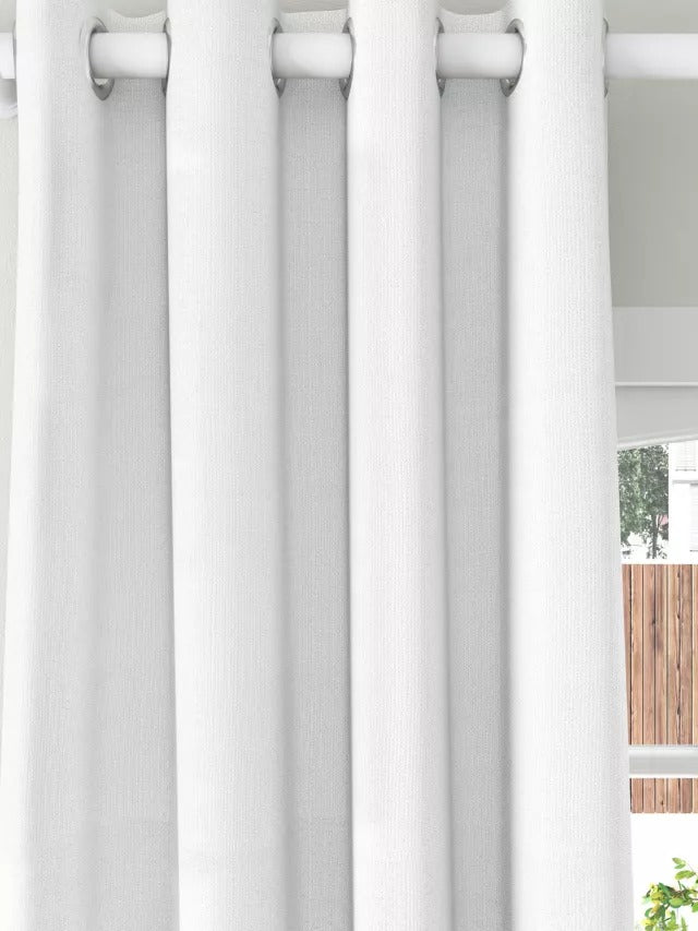 John Lewis Thermal Lined Pair Eyelet Curtains W228 x Drop 182cm - White - Kazoop 