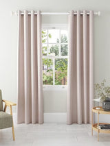 John Lewis Textured Pair Blackout Lined Eyelet Curtains 228x228cm Rose Pink - Kazoop 