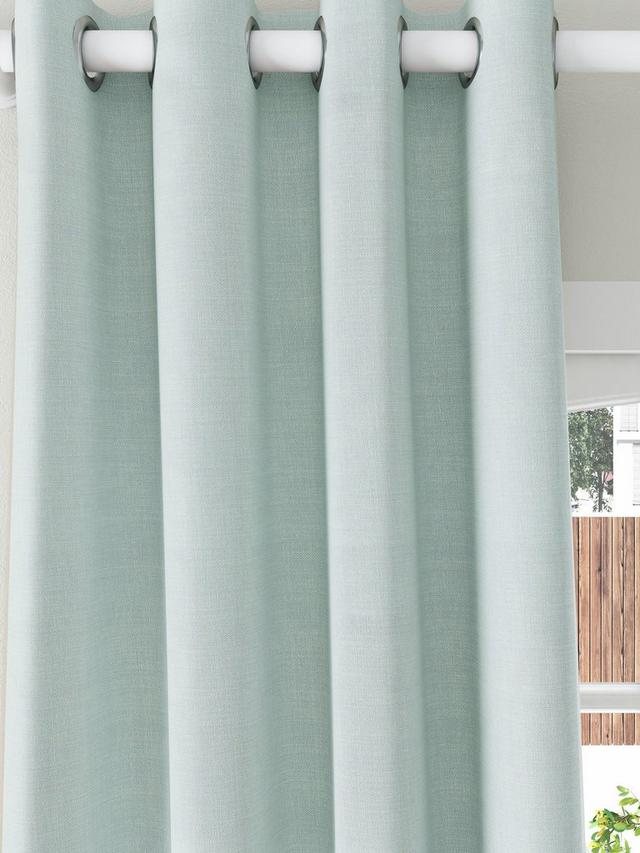 John Lewis Textured Weave Pair Blackout Eyelet Curtains 228 x 274cm Duck Egg