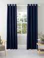 John Lewis Textured Weave Polyester Eyelet Curtains W228 x Drop 228cm - Navy - Kazoop 