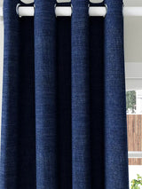 John Lewis Textured Weave Polyester Eyelet Curtains W228 x Drop 228cm - Navy - Kazoop 