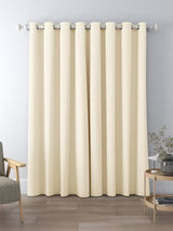 John Lewis Textured Pair Blackout Lined Eyelet Curtains 228 x 228cm - Cream