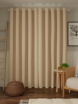 John Lewis Pure Cotton Pair Lined Eyelet Curtains W228 x D274cm - Natural