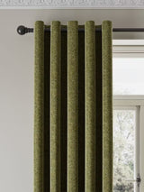 John Lewis Velvet Chenille Thermal Eyelet Curtains W167 x D182cm - Avocado
