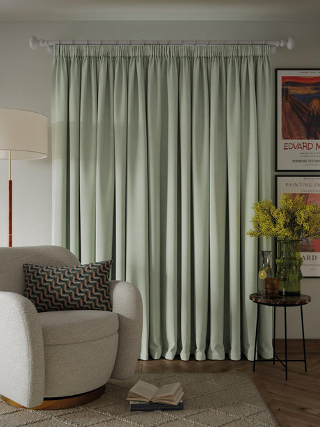 John Lewis Textured Weave Pair Blackout/Thermal Lined PP Curtains W228x182cm