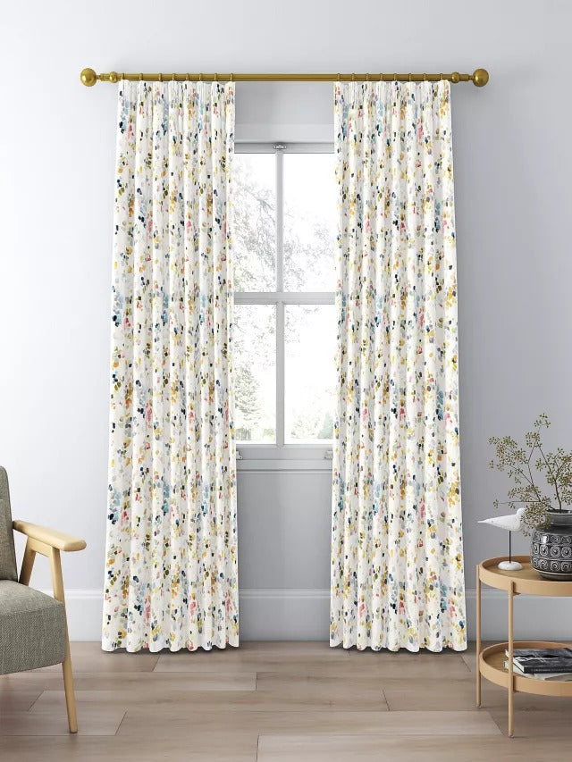 John Lewis Dapple Abstract Print Pair Pencil Pleat Curtain W228 x Drop 228cm - Kazoop 