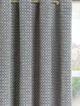 John Lewis Rona Weave Pair Lined Eyelet Curtains W167 x D228cm - Loch Blue