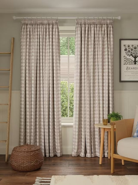 John Lewis Nessa Weave Unlined Pencil Pleat Curtains 167x228cm - Baked Clay - Kazoop 