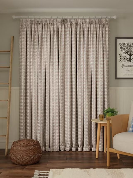 John Lewis Nessa Weave Unlined Pencil Pleat Curtains 167x228cm - Baked Clay - Kazoop 