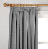 John Lewis Mara Diamond Weave Lined Pencil Pleat Curtains 228 x 274cm - Grey