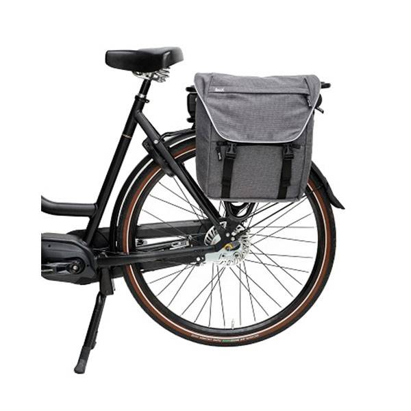 BECK Sporty Polyester Single Pannier Cycle Bag With Reflective Elements Grey
