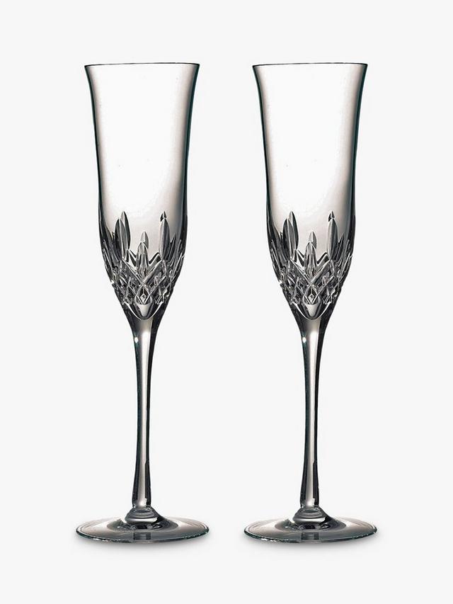 Waterford Crystal Lismore Essence Cut Glass Champagne Flutes Set of 2  230ml