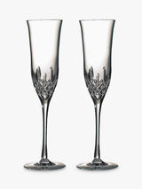 Waterford Crystal Lismore Essence Cut Glass Champagne Flutes Set of 2  230ml
