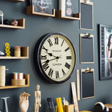 Newgate Clocks Battersby Roman Numeral Wall Clock W50 x H50 x D8cm - Black - Kazoop 