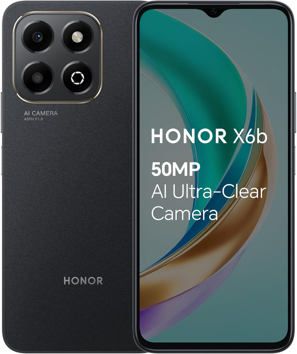 HONOR X6b 6.56'' 4G Smartphone 128GB Unlocked Dual SIM-free - Midnight Black