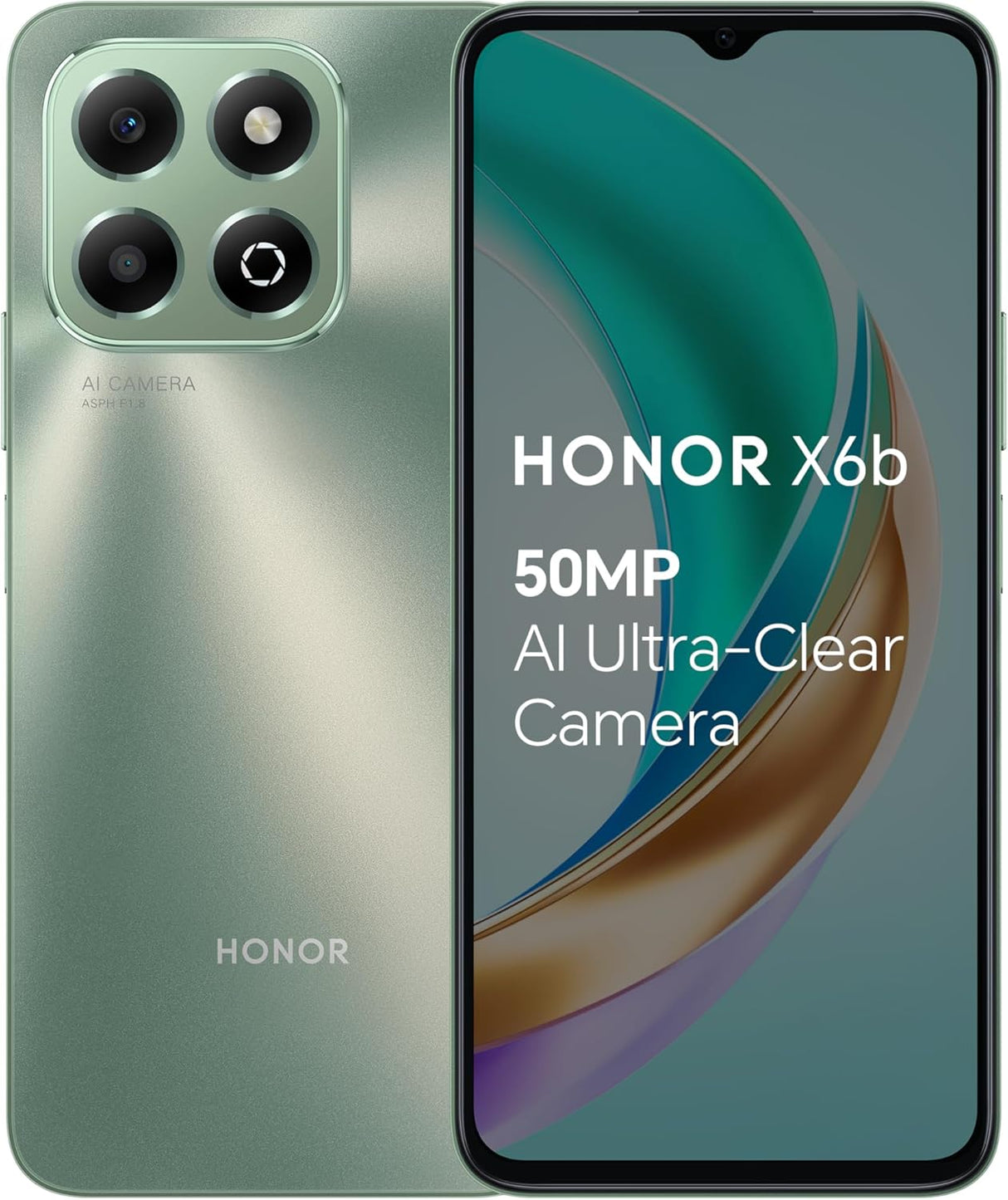 HONOR X6b 4G 6.56'' Smartphone 4GB RAM 128GB Unlocked Dual-SIM-Free - Green