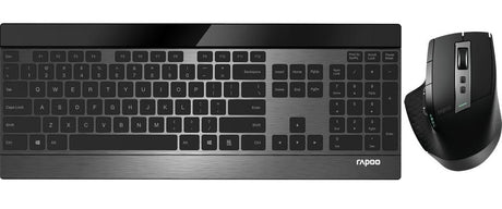 Rapoo 9900M Wireless Ultra-slim Desktop Keyboard & Mouse - Metal Grey - Kazoop 