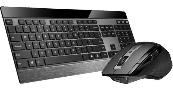 Rapoo 9900M Wireless Ultra-slim Desktop Keyboard & Mouse - Metal Grey - Kazoop 