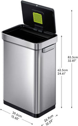 EKO Deluxe Mirage 50L Kitchen Recycling Sensor Waste Bin - Stainless Steel