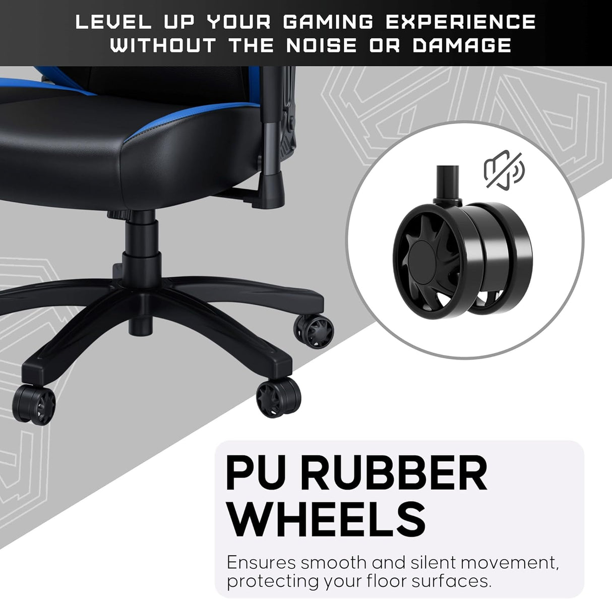 Anda Seat Luna Premium Large Ergonomic Reclining Gaming Chair - Black/Blue