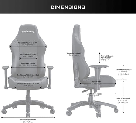 Anda seaT Luna Premium Large Ergonomic Reclining Gaming Chair - Black/Red