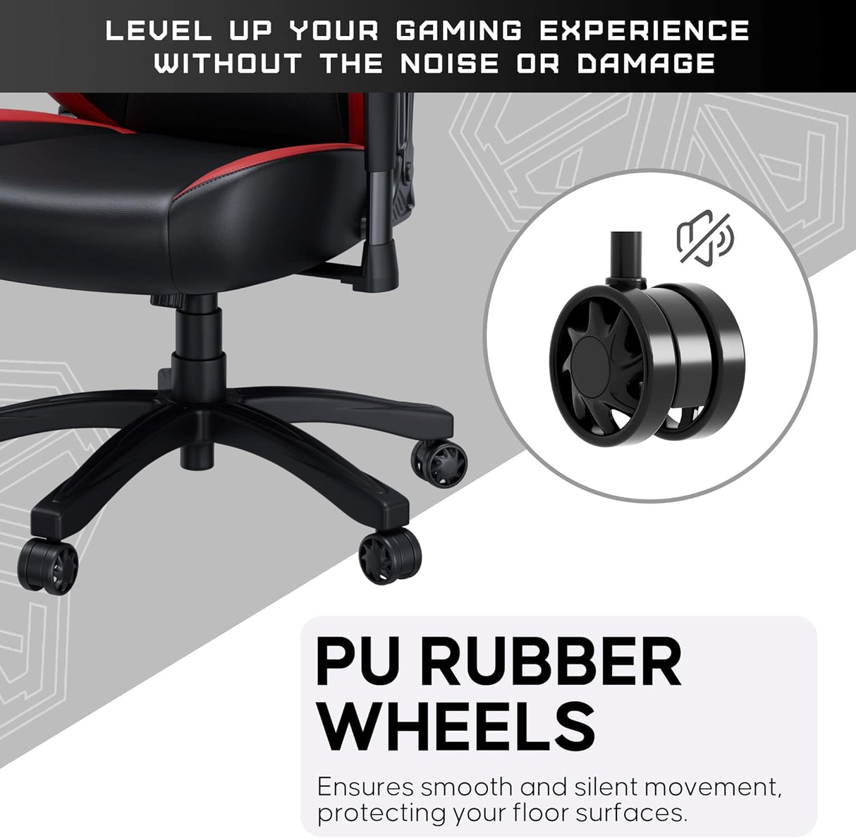 Anda seaT Luna Premium Large Ergonomic Reclining Gaming Chair - Black/Red