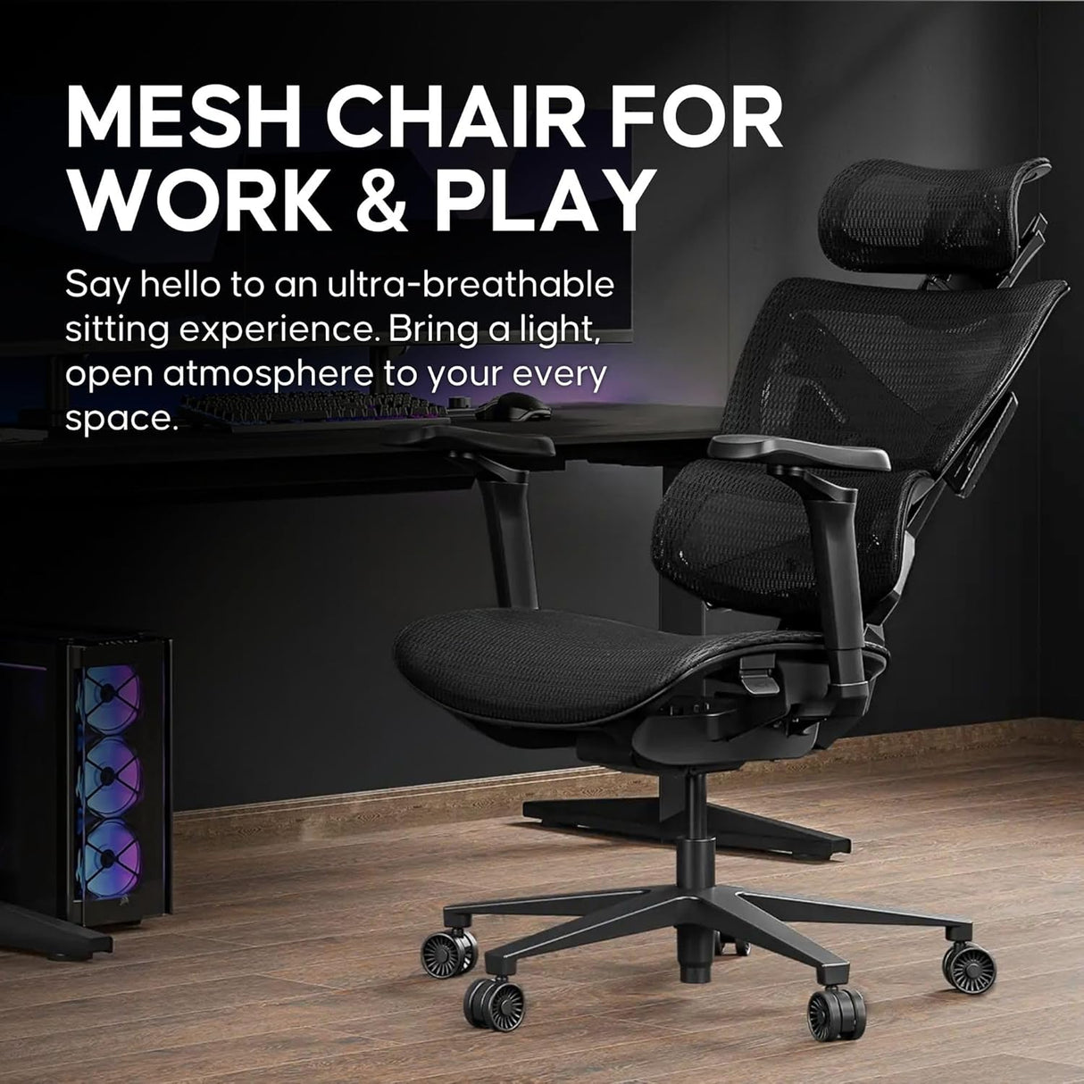 Anda Seat X-Air Pro Premium Mesh Ergonomic Gaming Office Chair - Space Black