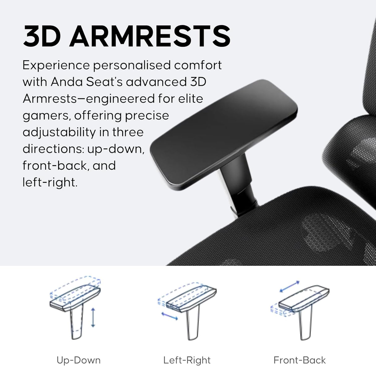 Andaseat X-Air Mega Premium Mesh Ergonomic Office Gaming Chair - Space Black