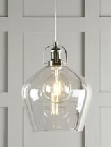 Laura Ashley Rye Large Glass 30cm Vintage Pendant Ceiling Light - Clear