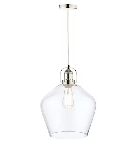 Laura Ashley Rye Large Glass 30cm Vintage Pendant Ceiling Light - Clear