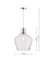 Laura Ashley Rye Large Glass 30cm Vintage Pendant Ceiling Light - Clear