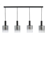Där Savannah 4 Arm Bar Dimmable Hanging Pendant Ceiling Light - Black/Smoked