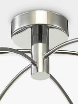 Där Izzy Twisted Glass 6 Arm Large Semi Flush Ceiling Light - Clear/Chrome