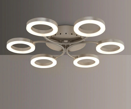 John Lewis & Partners Boyd Semi Flush 6 Arm LED Ceiling Light - Matt Nickel