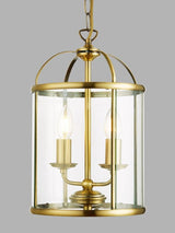 John Lewis Walker 2 Light Victorian Style Ceiling Lantern - Brass