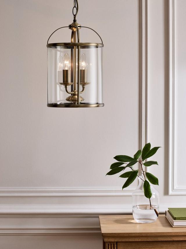 John Lewis Walker 2 Light Victorian Style Ceiling Lantern - Brass
